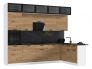 Кухня Рио NEW 3,0х1,8/1080м (490) Компоновка №4 Дуб Крафт, Кастилло темный