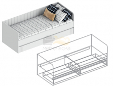 Кровать с 2 ящиками 