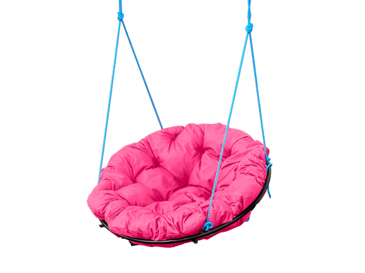 Кресло Папасан подвесное розовая подушка