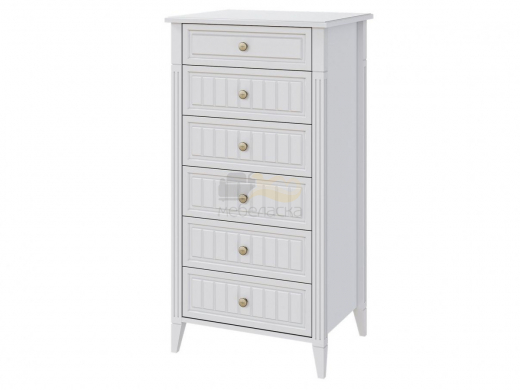 Комод 6 ящиков Мэгги Белый