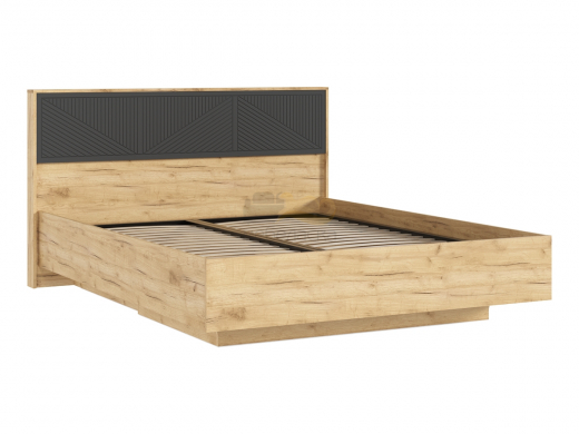 Кровать парящая 1600 Сильвия (с ПМ) Браш Графит, Дуб Крафт