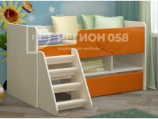 Кровать Юниор-3 МДФ Оранжевый металлик